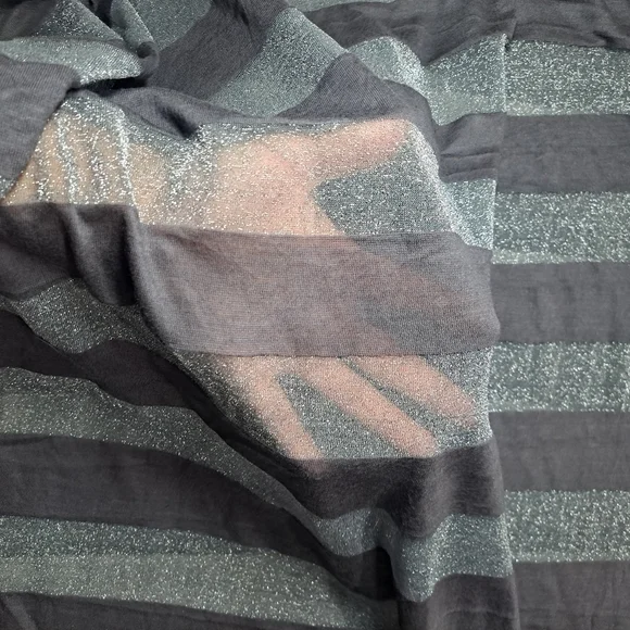 3 FOR 12 SALE Ann Taylor LOFT Metallic Striped Infinity Scarf - Picture 5 of 12